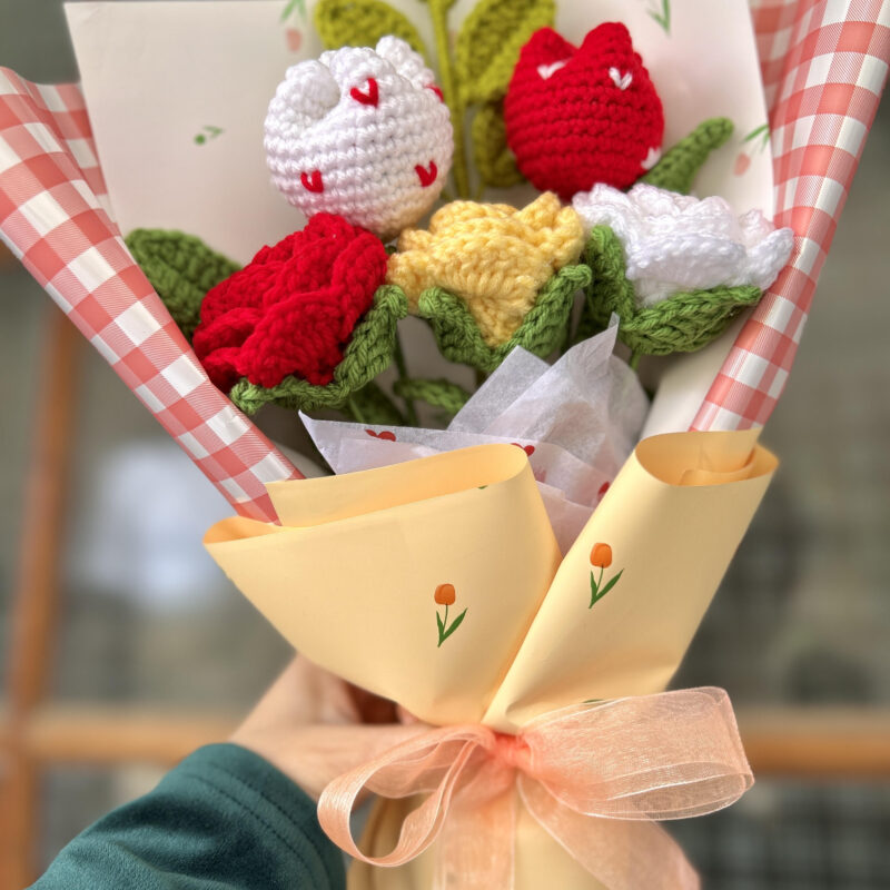 Whimsical Love Crochet Tulip Bouquet